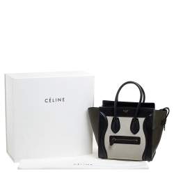 Pre Owned حقيبة سيلين مايكرو لاغيدج جلد ونوبوك ثلاثية اللون