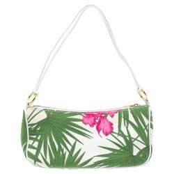 Pre Owned Celine Multicolor Floral Print Canvas and Leather Trims Pochette 