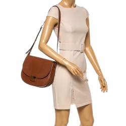 Pre Owned Celine Brown Leather Medium Trotteur Shoulder Bag