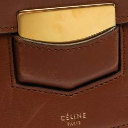 Pre Owned Celine Brown Leather Medium Trotteur Shoulder Bag