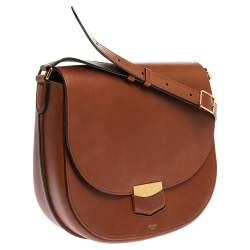 Pre Owned Celine Brown Leather Medium Trotteur Shoulder Bag
