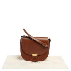 Pre Owned Celine Brown Leather Medium Trotteur Shoulder Bag