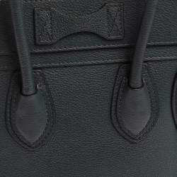 Pre Owned Celine Blue Smooth Leather Micro Luggage Tote