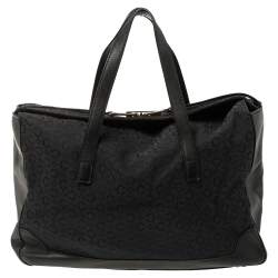 Pre Owned Celine Black Monogram Canvas and Leather Tote