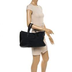 Pre Owned Celine Black Monogram Canvas and Leather Tote