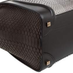 Pre Owned Celine Tri Color Python and Leather Mini Luggage Tote