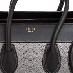 Pre Owned Celine Tri Color Python and Leather Mini Luggage Tote
