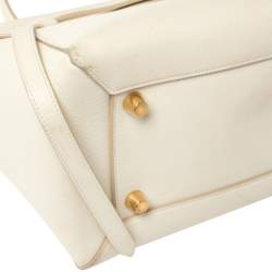 Pre Owned Celine Cream Leather Mini Belt Top Handle Bag