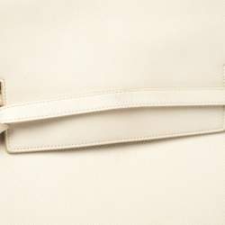 Pre Owned Celine Cream Leather Mini Belt Top Handle Bag