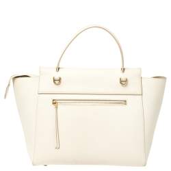 Pre Owned Celine Cream Leather Mini Belt Top Handle Bag