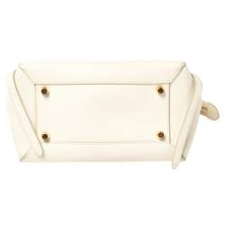 Pre Owned Celine Cream Leather Mini Belt Top Handle Bag