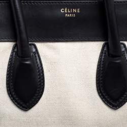 مملوكة مسبقًا Celine Black/Ivory Canvas and Leather Mini Luggage Tote
