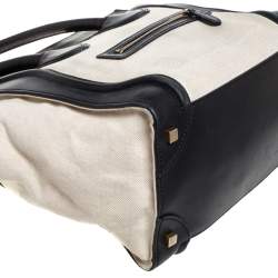 مملوكة مسبقًا Celine Black/Ivory Canvas and Leather Mini Luggage Tote