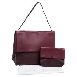 Pre Owned Celine Tri Color Leather And Suede All Soft Shoulder Bag