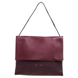 Pre Owned Celine Tri Color Leather And Suede All Soft Shoulder Bag