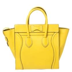 Pre Owned حقيبة لاغيدج يد سلين جلد صفراء