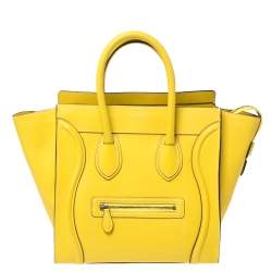 Pre Owned حقيبة لاغيدج يد سلين جلد صفراء