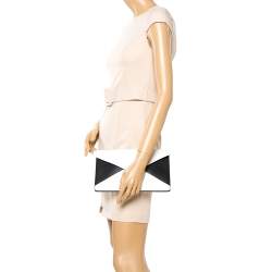Pre Owned Celine White/Black Leather Diamond Clutch