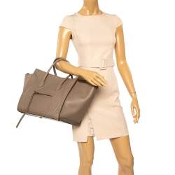 Pre Owned Celine Taupe Leather Medium Phantom Luggage Tote