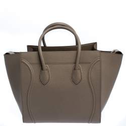 Pre Owned Celine Taupe Leather Medium Phantom Luggage Tote