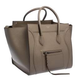 Pre Owned Celine Taupe Leather Medium Phantom Luggage Tote