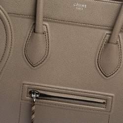 Pre Owned Celine Taupe Leather Medium Phantom Luggage Tote