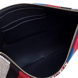 Pre Owned Celine Multicolor Woven Canvas and Leather Solo Clutch