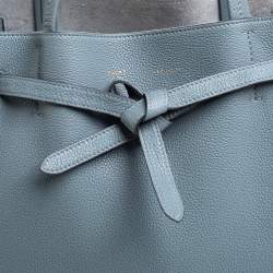 Pre Owned Celine Powder Blue Soft Grained Leather Small Cabas Phantom Tote