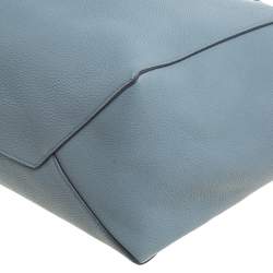 Pre Owned Celine Powder Blue Soft Grained Leather Small Cabas Phantom Tote