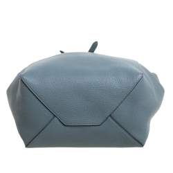 Pre Owned Celine Powder Blue Soft Grained Leather Small Cabas Phantom Tote