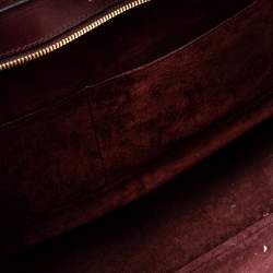 Pre Owned Celine Burgundy/Beige Leather and Suede Medium Trapeze Bag
