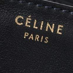 Pre Owned Celine Beige/Navy Blue Suede and Leather Micro Luggage Tote