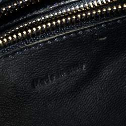 Pre Owned Celine Beige/Navy Blue Suede and Leather Micro Luggage Tote