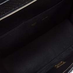 مملوكة مسبقًا Celine Black Python and Suede Medium Trapeze Top Handle Bag
