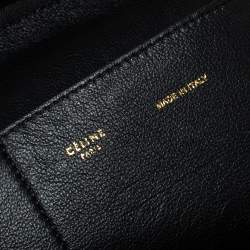 مملوكة مسبقًا Celine Black Python and Suede Medium Trapeze Top Handle Bag