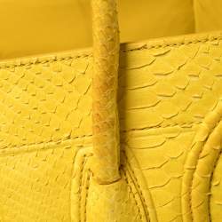 Pre Owned Celine Yellow Python Medium Phantom Luggage Tote