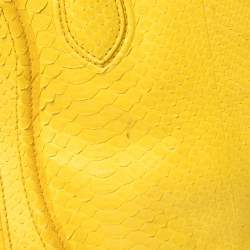 Pre Owned Celine Yellow Python Medium Phantom Luggage Tote