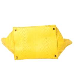Pre Owned Celine Yellow Python Medium Phantom Luggage Tote