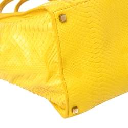 Pre Owned Celine Yellow Python Medium Phantom Luggage Tote