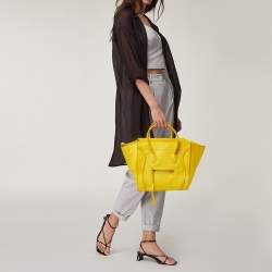 Pre Owned Celine Yellow Python Medium Phantom Luggage Tote