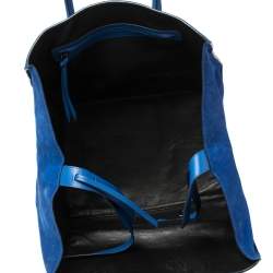 Pre Owned Celine Blue Suede and Leather Large Phantom Luggage Tote