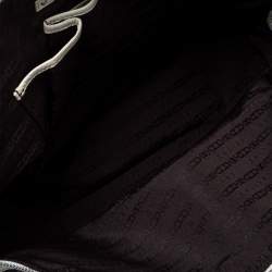 Pre Owned Celine White/Blue Macadam Canvas and Leather Dome Satchel