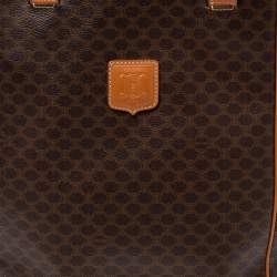 Pre Owned Celine Brown Macadam Coated Canvas and Leather Open Tote