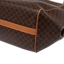 Pre Owned Celine Brown Macadam Coated Canvas and Leather Open Tote