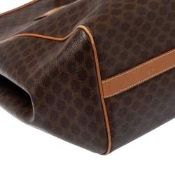 Pre Owned Celine Brown Macadam Coated Canvas and Leather Open Tote
