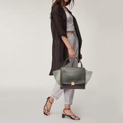 مملوكة مسبقًا Celine Multicolor Leather and Suede Medium Trapeze Top Handle Bag