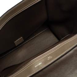 Pre Owned Celine Brown Leather and Suede Medium Trapeze Top Handle Bag