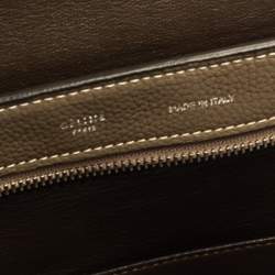 Pre Owned Celine Brown Leather and Suede Medium Trapeze Top Handle Bag
