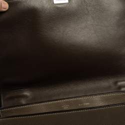 Pre Owned Celine Brown Leather and Suede Medium Trapeze Top Handle Bag
