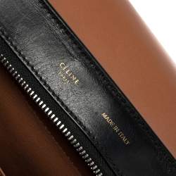 Pre Owned Celine Tri Color Leather and Suede Medium Trapeze Top Handle Bag